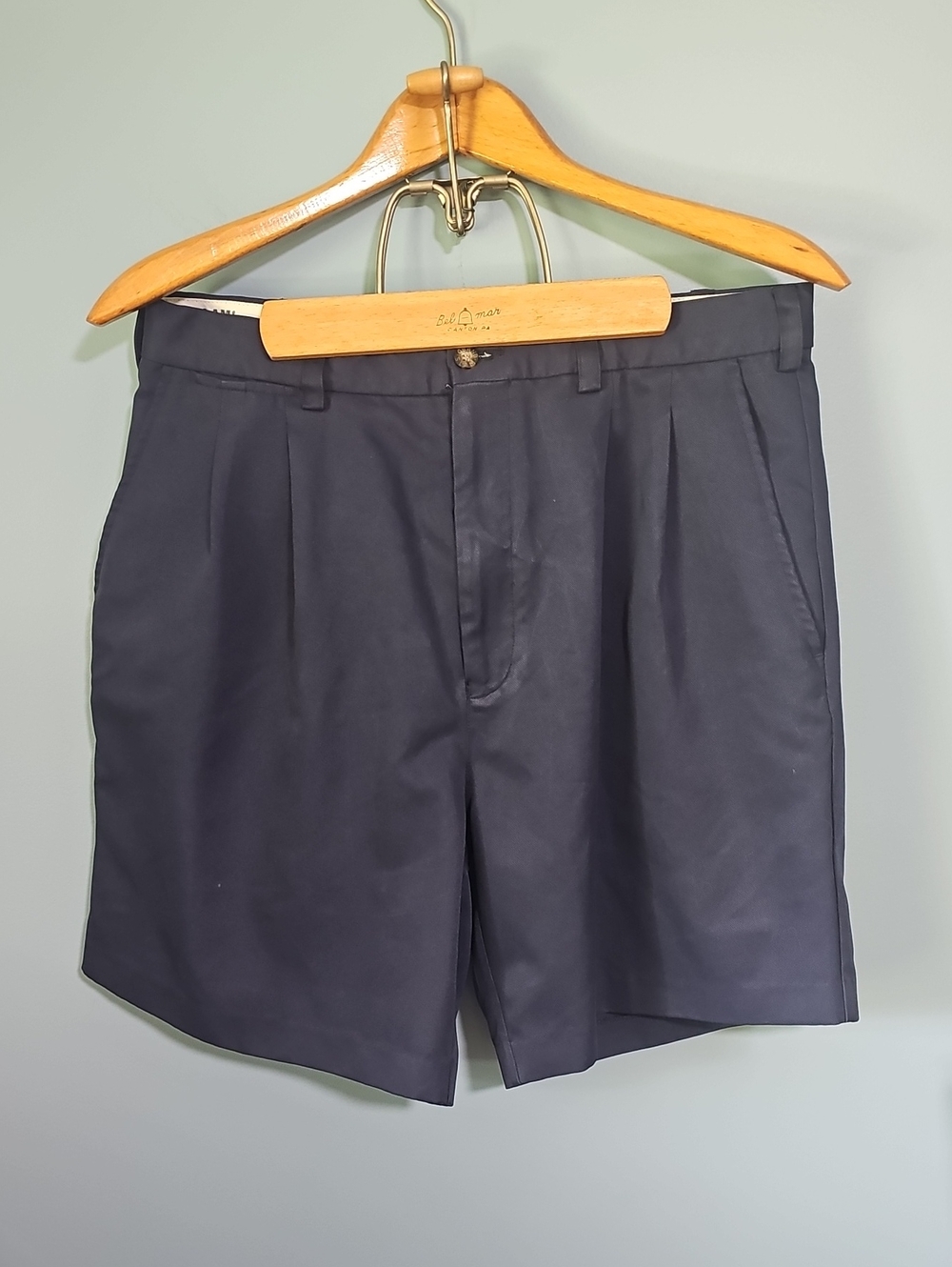Vintage Grand Slam Men’s Double Pleated Golf Shorts Navy Blue Size 34